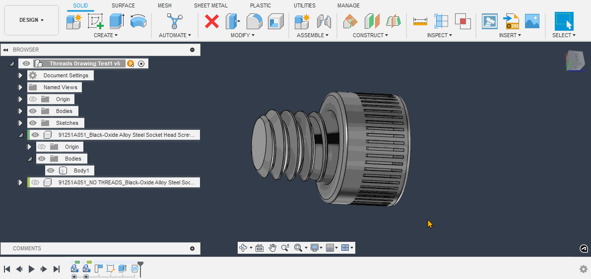 Bemaßung für Gewinde in einer Zeichnung wird nicht korrekt aktualisiert