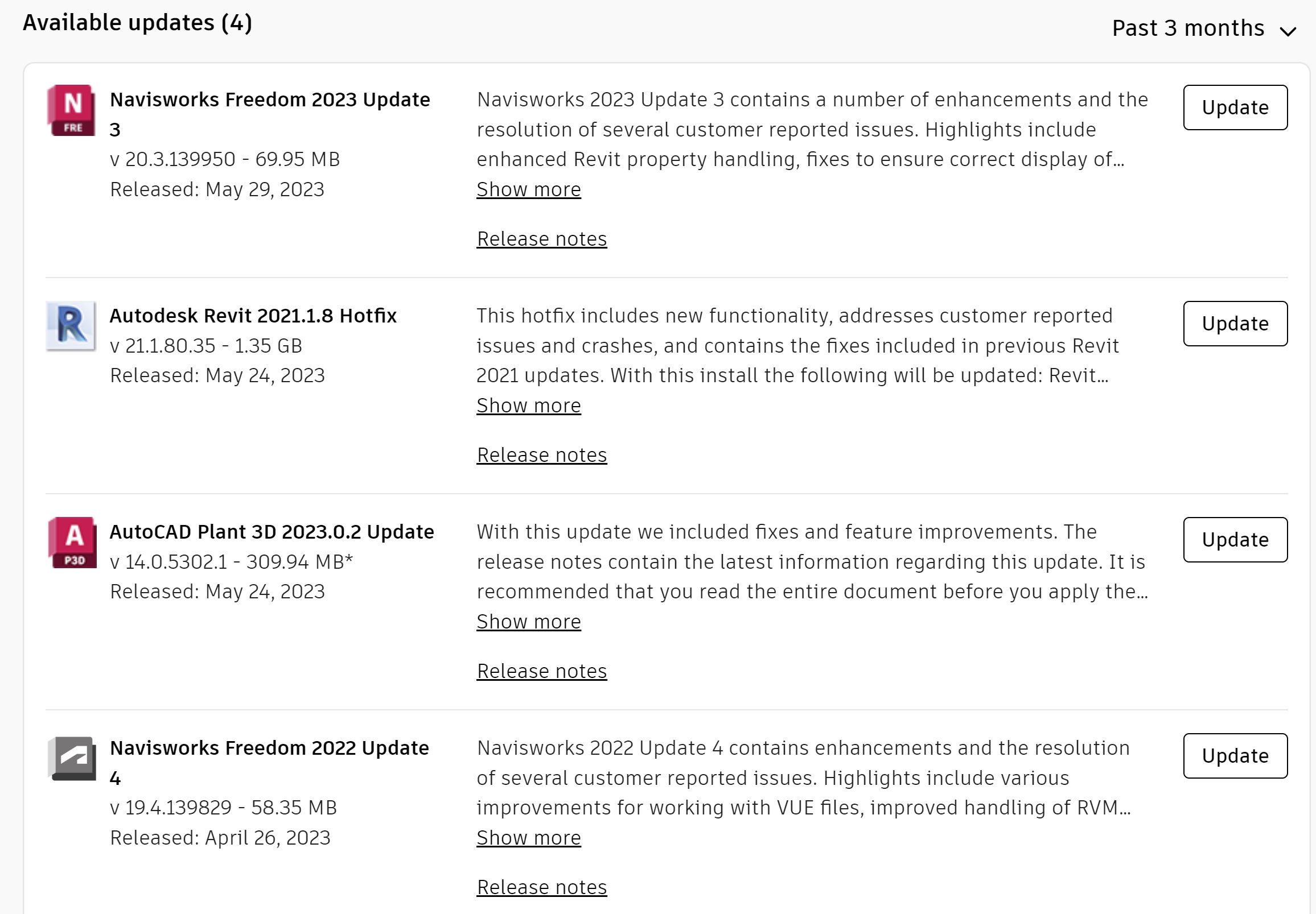 Unable to find updates from Autodesk Account