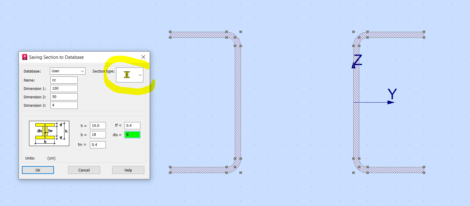 Incorrect radius of gyration for user defined compound section