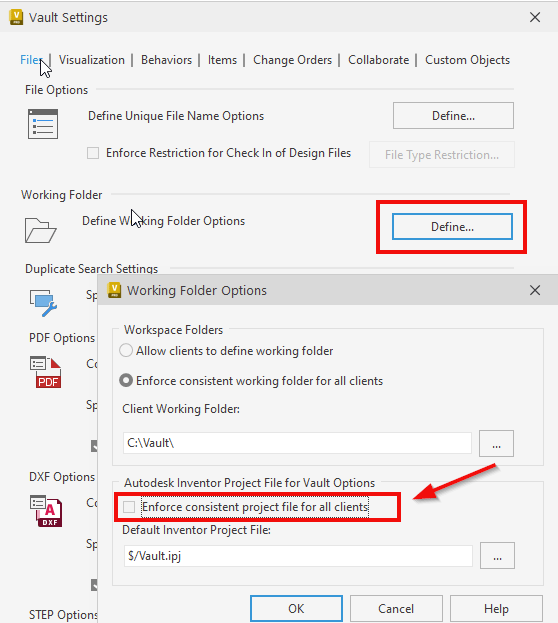 How to quickly change to different Inventor project file when using