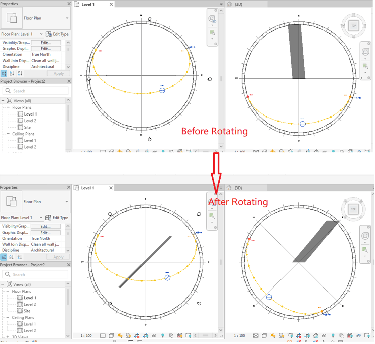 Different daylight factor results when rotating the project north in Revit