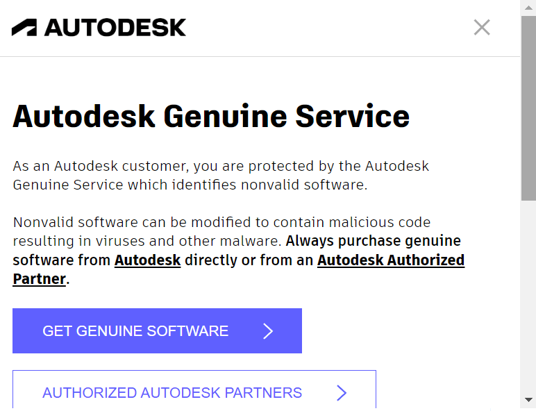"As an Autodesk customer, you are protected by the Autodesk Genuine
