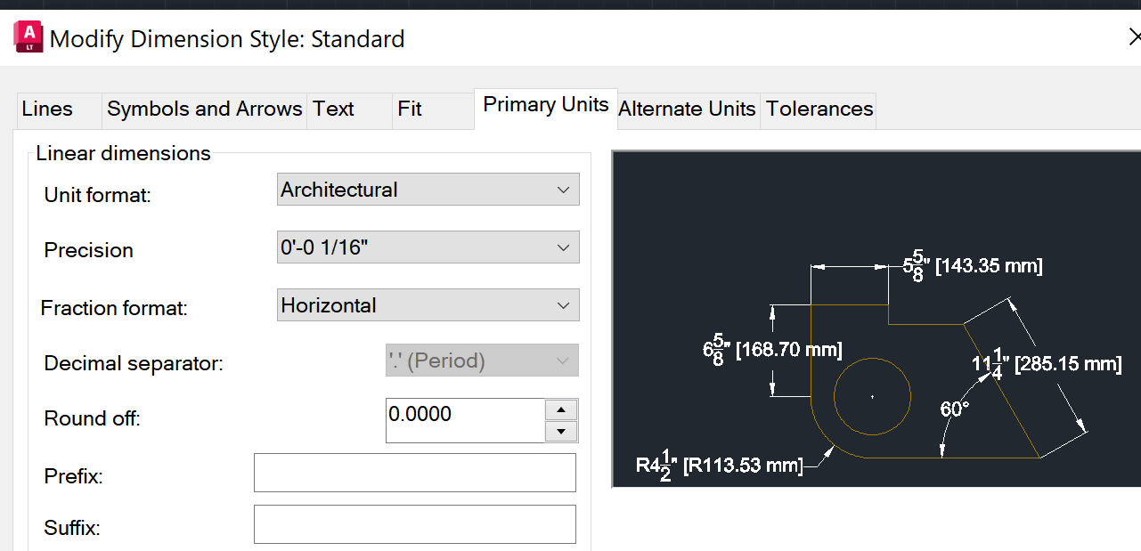 How to show both inch and millimeter dimensions in AutoCAD