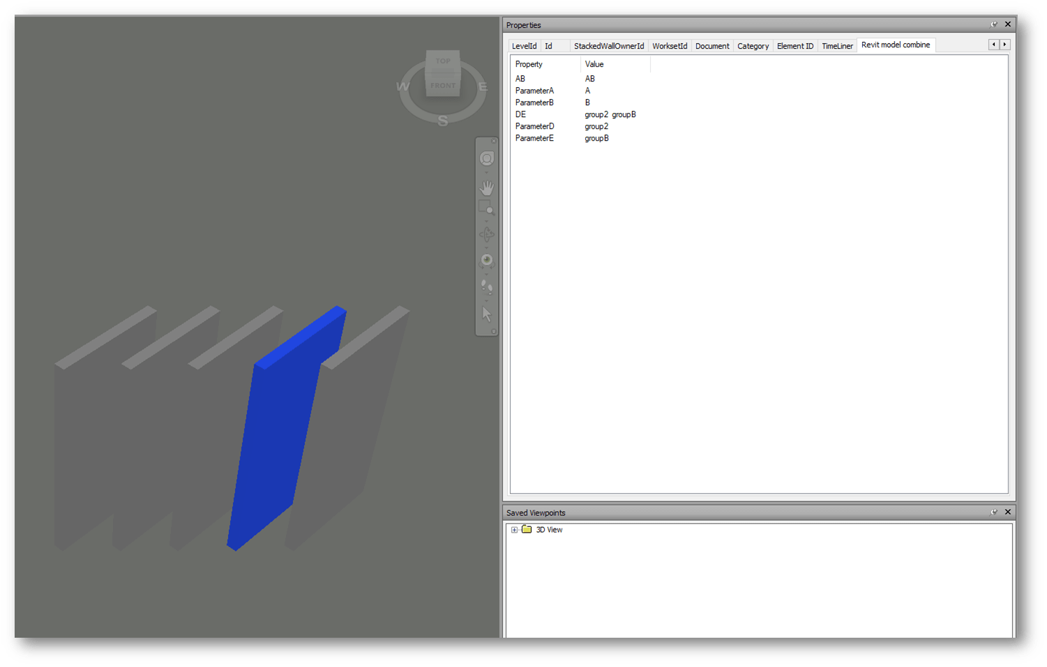 How to join different property values into one in DataTools in Navisworks