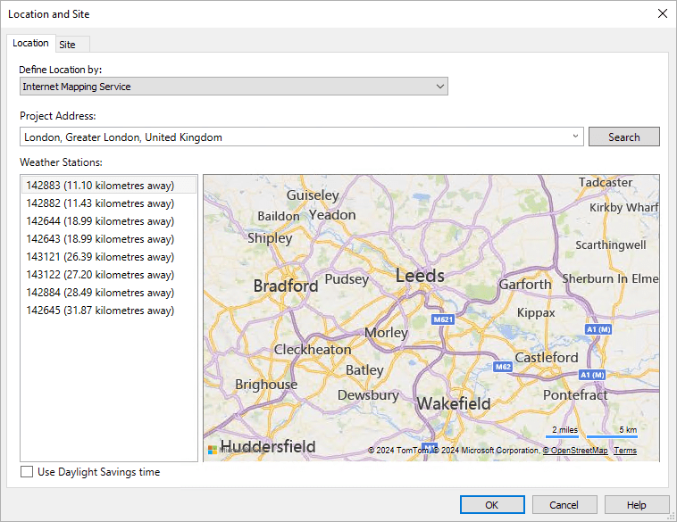 Nearest weather station far from the project location in Revit