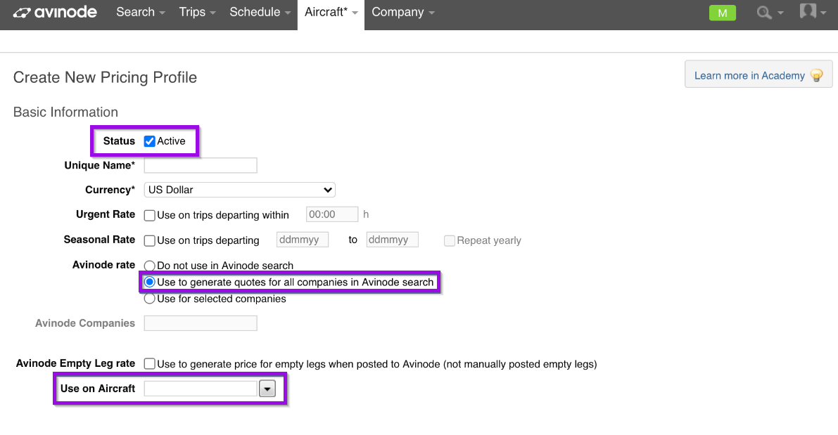 Create Your Default Pricing Profile Avinode Group