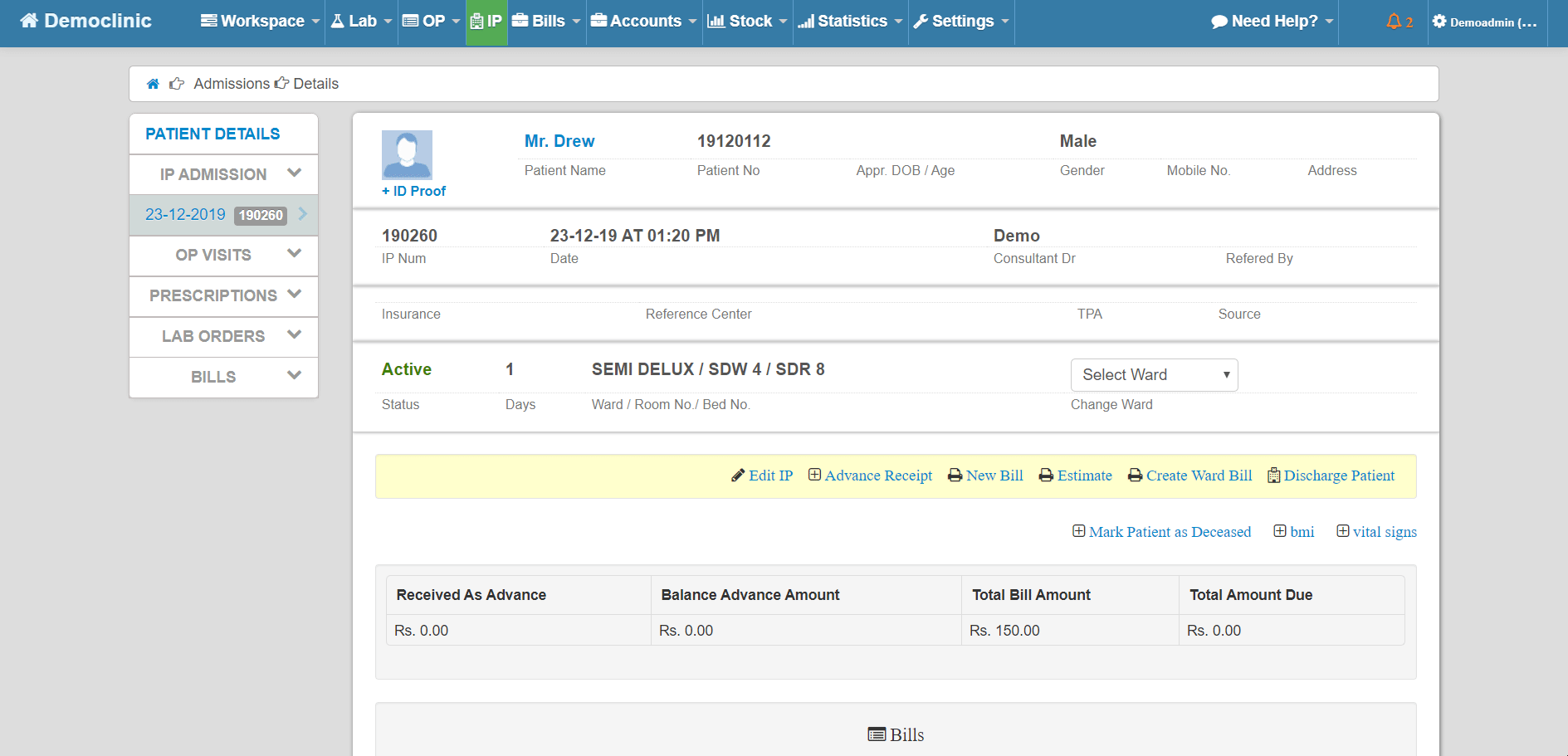 Advance Receipt in IP AyusLab Service Connect