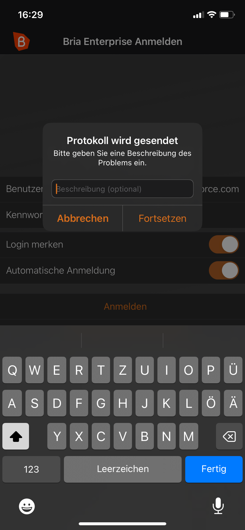 Bria Enterprise Mobile app login issues – babelforce