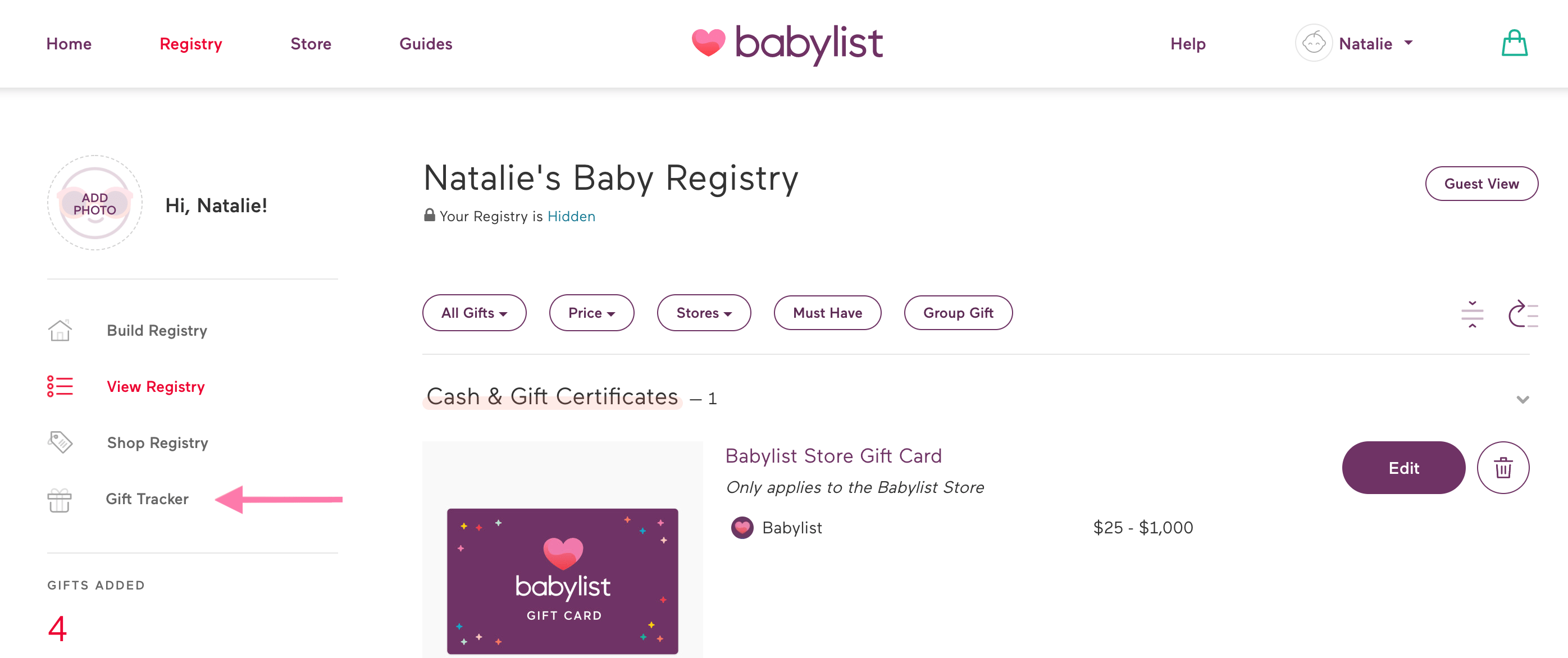 How do I return a gift purchased for me from the Babylist Shop