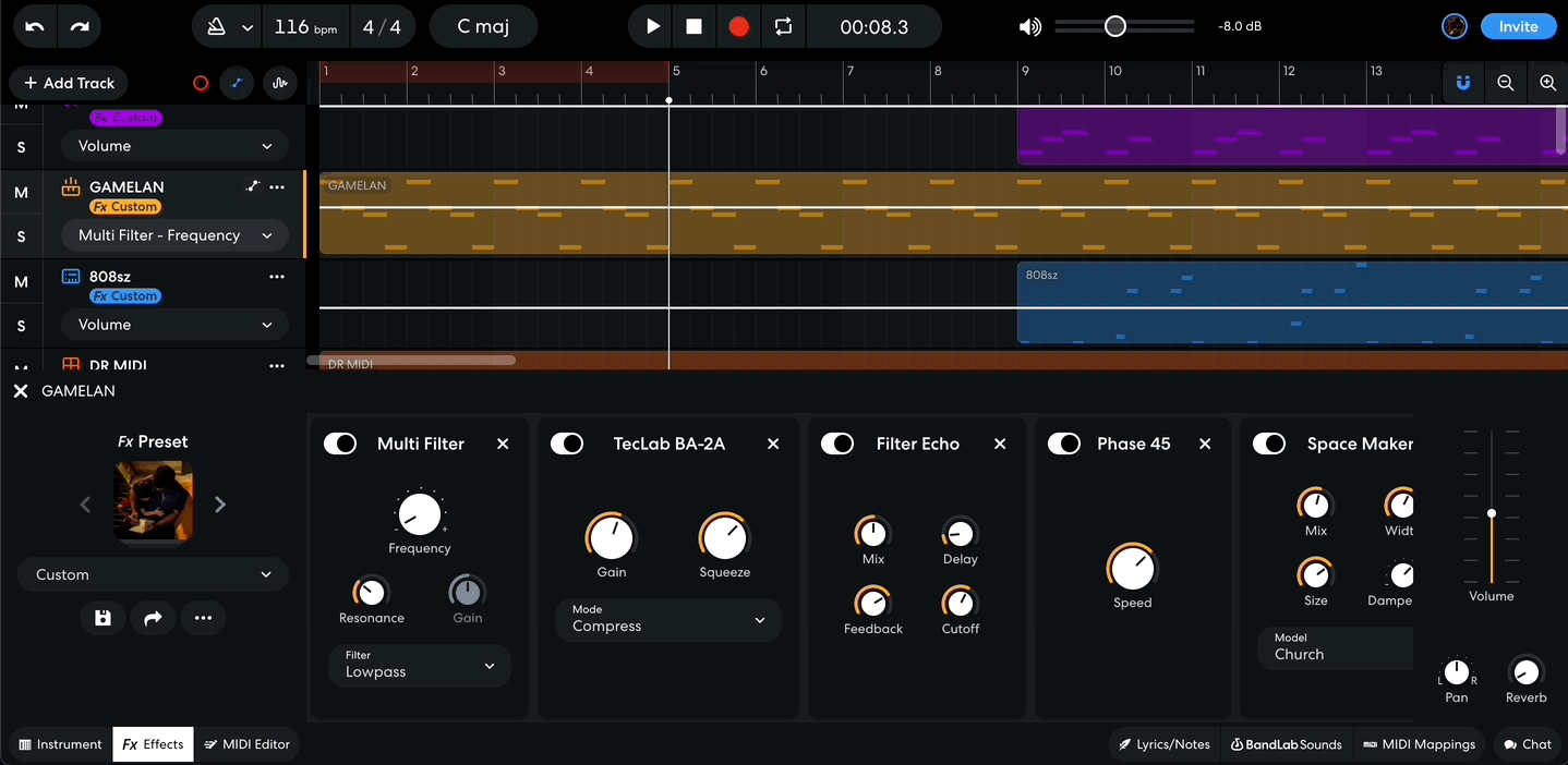 How can I automate volume, pan, and effects? BandLab Help Center