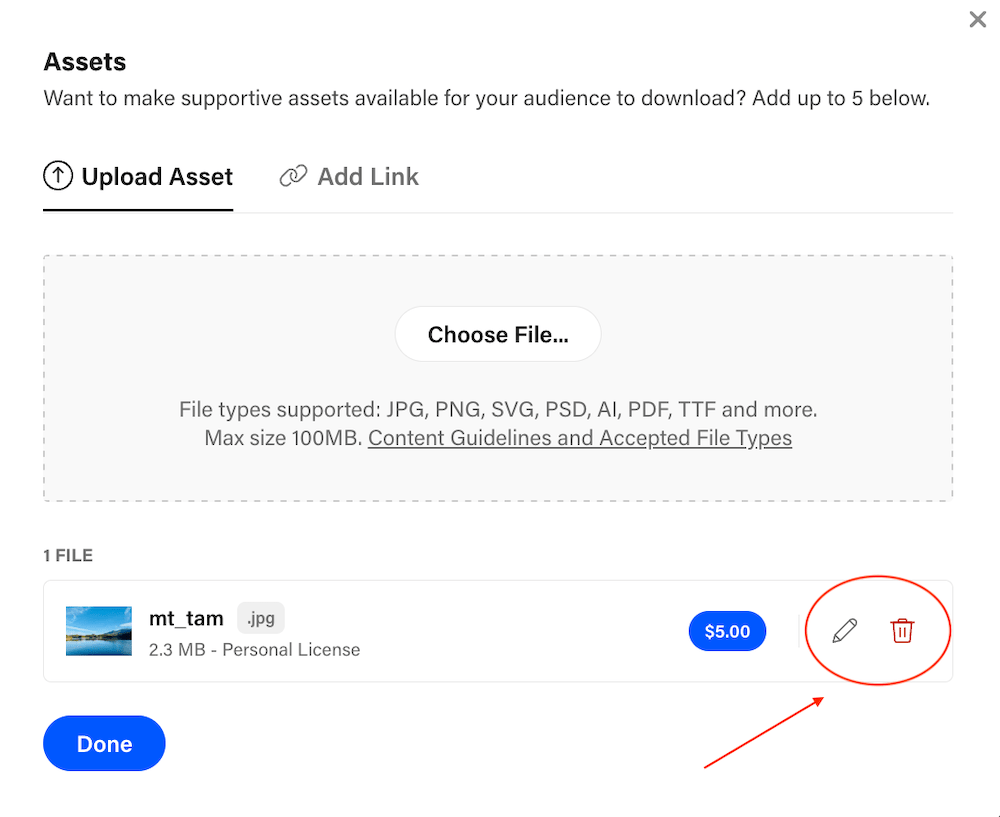 FAQ How do I edit or remove an asset from my project? Behance Helpcenter