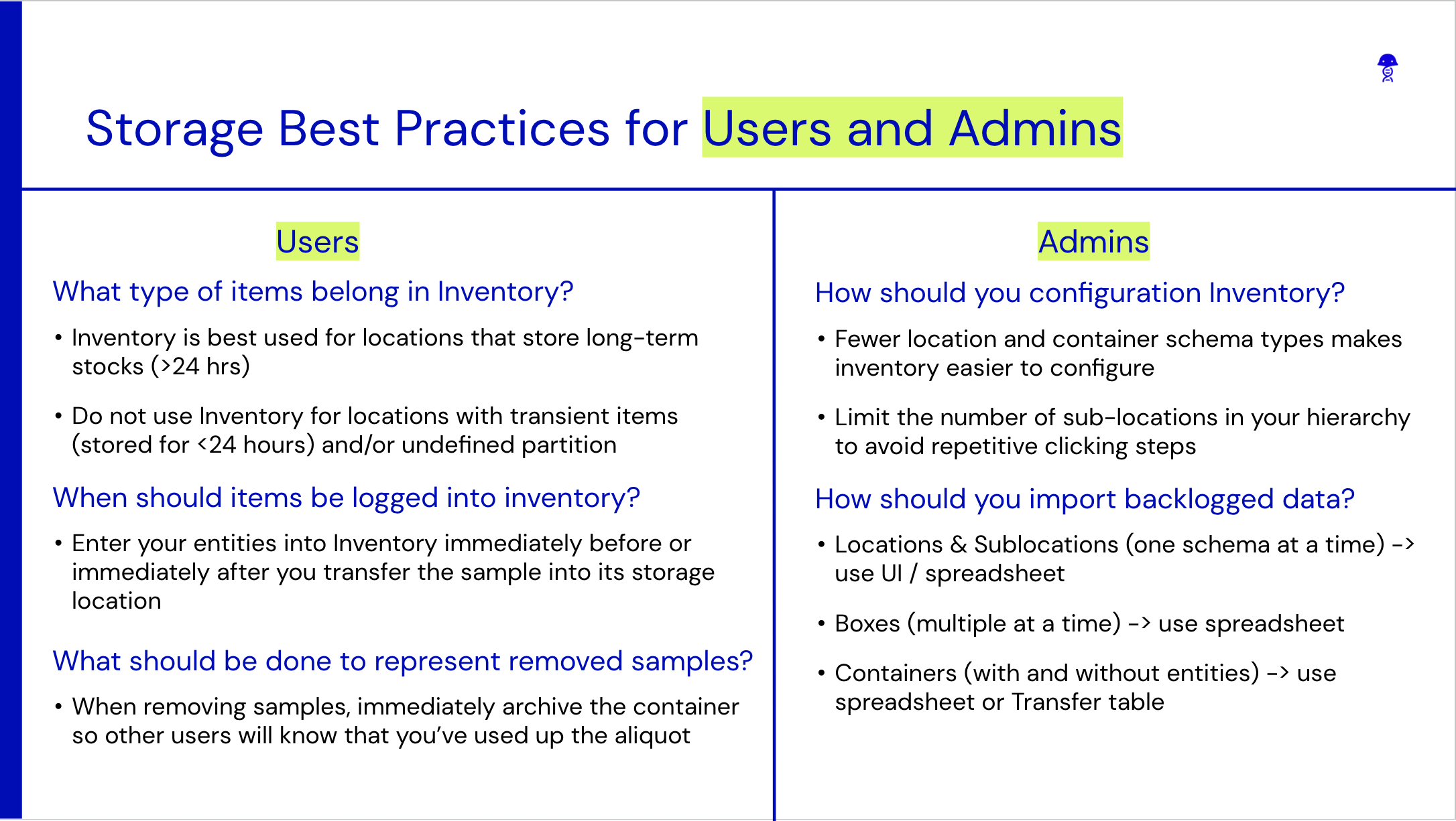 Inventory Best Practices Benchling