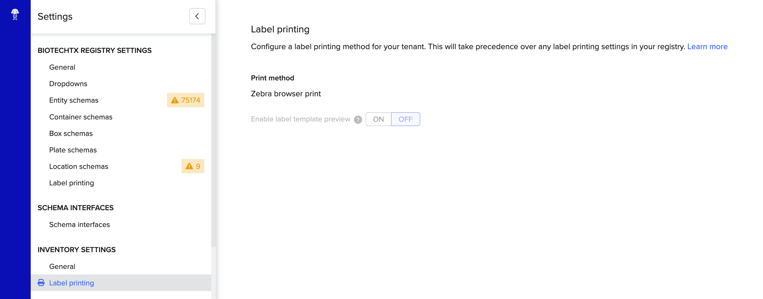 Label Printing with Zebra Browser Print Benchling
