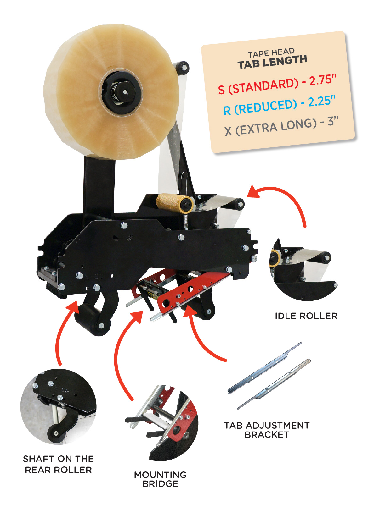 AC Tape Head Tab Length Options and Adjustments BestPack
