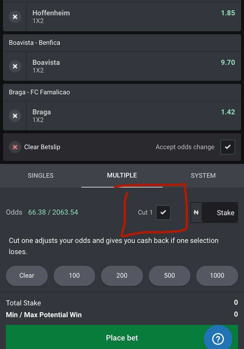 How to use Cut 1 Bet9ja Help Site