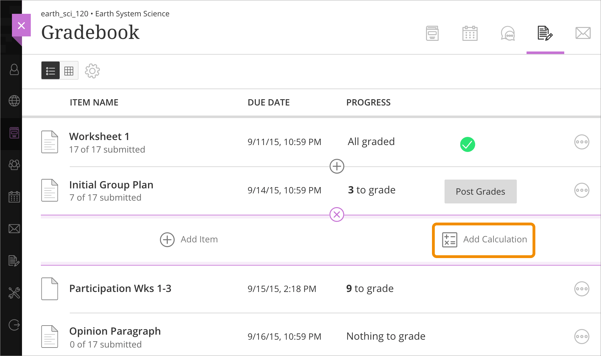 Calculate Grades Blackboard Help