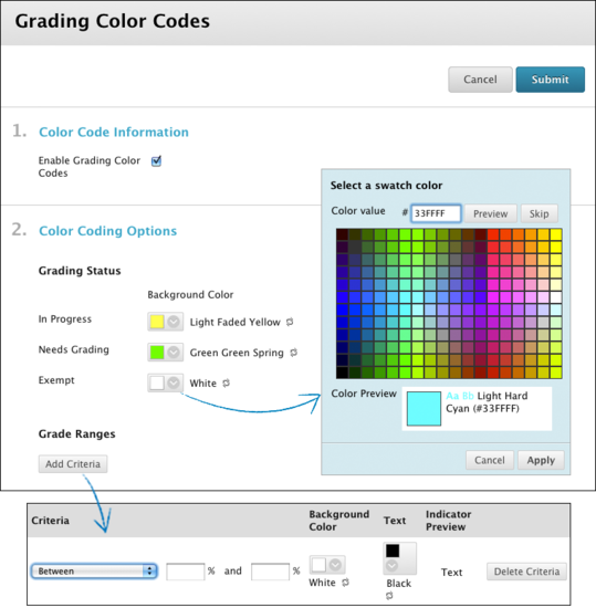 Color Code the Grade Data