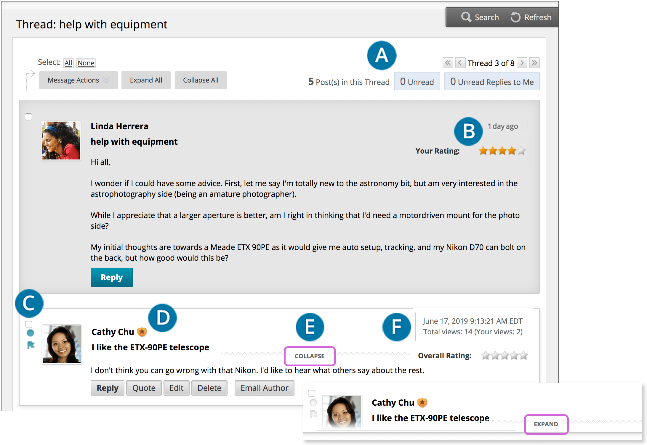 Create Blackboard Threads Information Technology