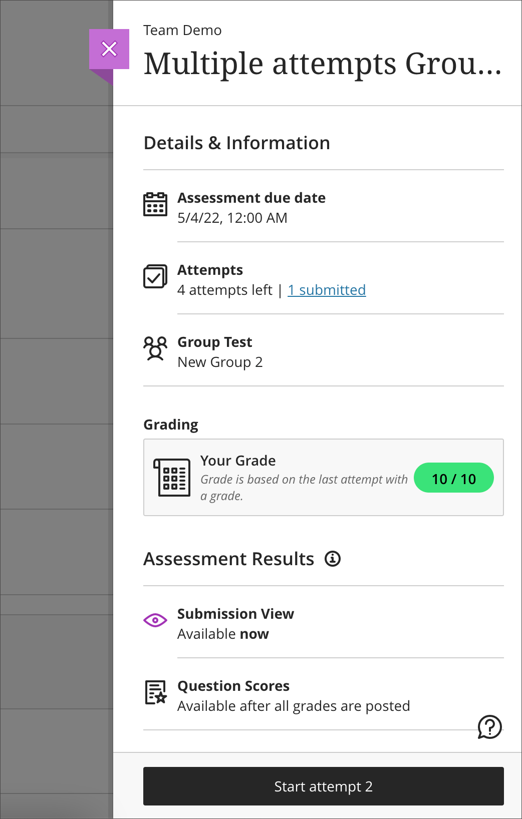 Multiple attempts for Group Assessments 3900.41 Blackboard Help
