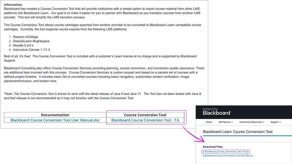 Blackboard Course Conversion Tool for Windows®