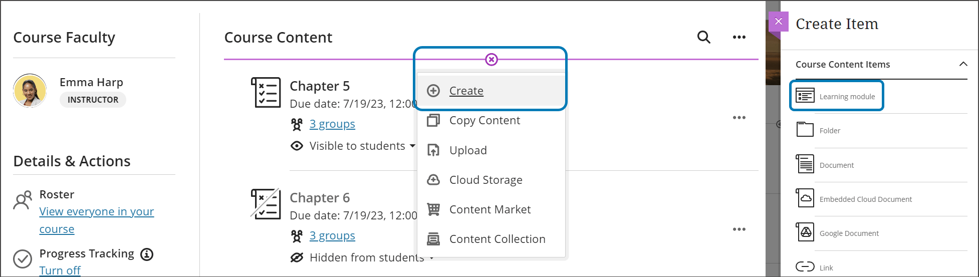 Create Learning Modules