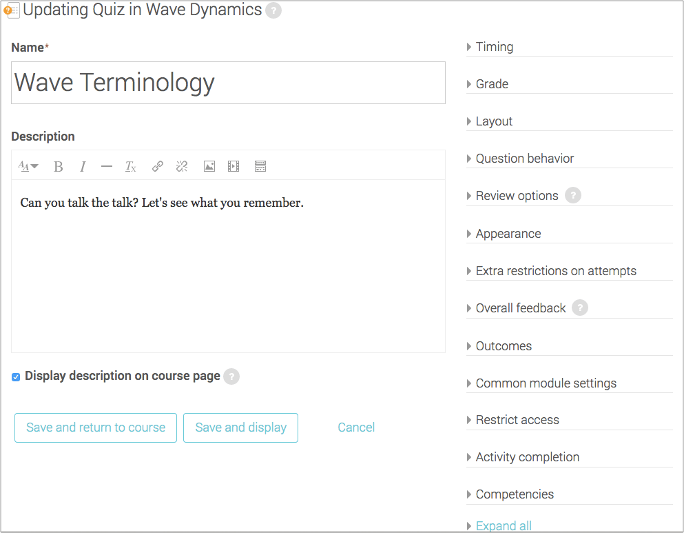 Add and Edit Quiz Blackboard Help