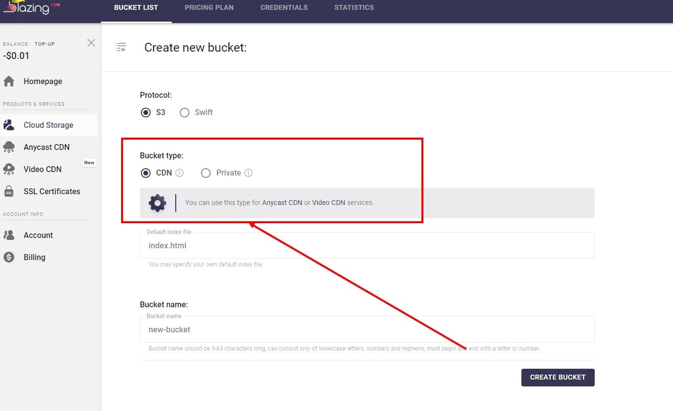 Create a Cloud Storage bucket Content Delivery Network (CDN) Help
