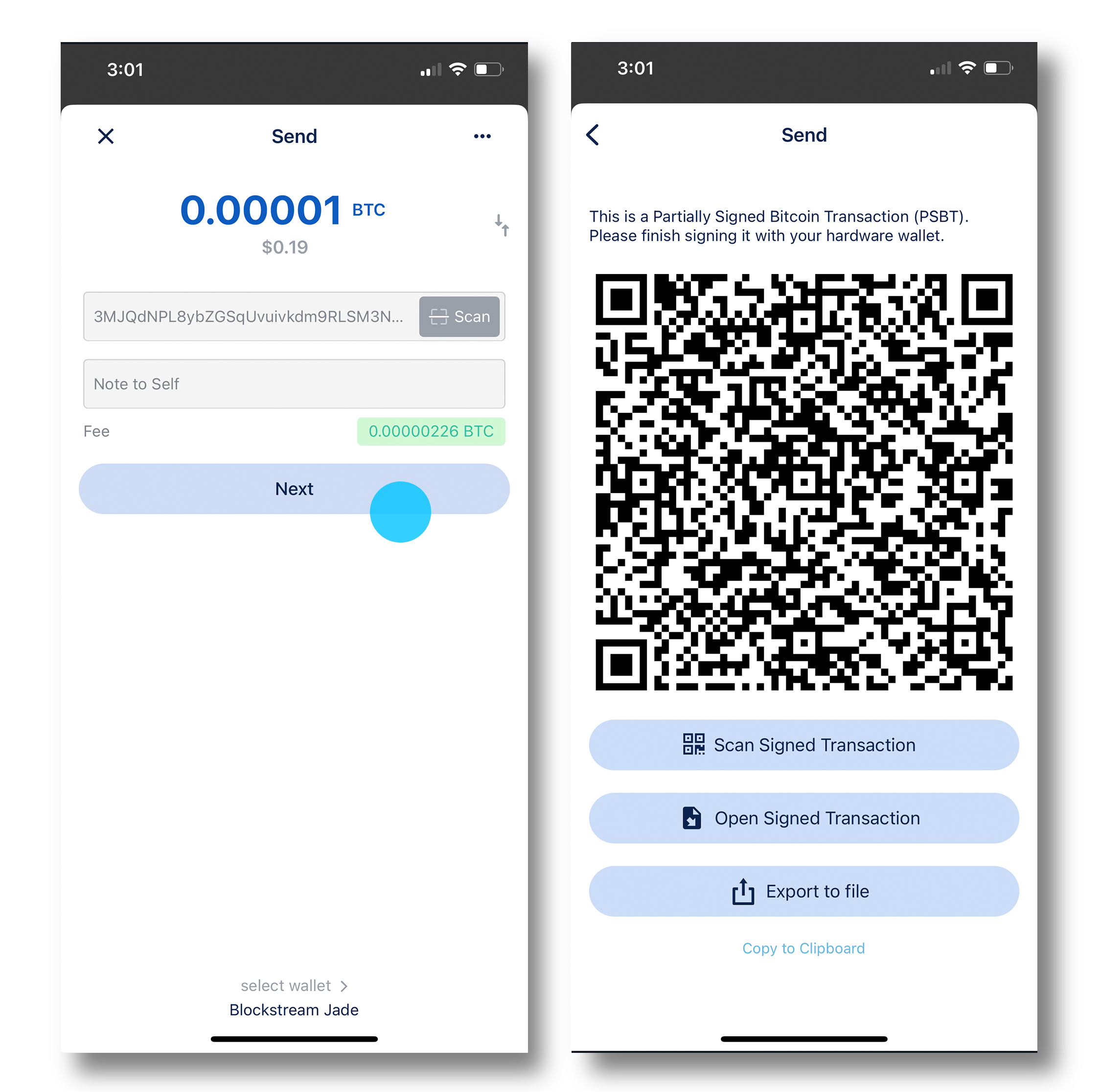 How do I use Jade QR Scan with BlueWallet? Blockstream Help Center