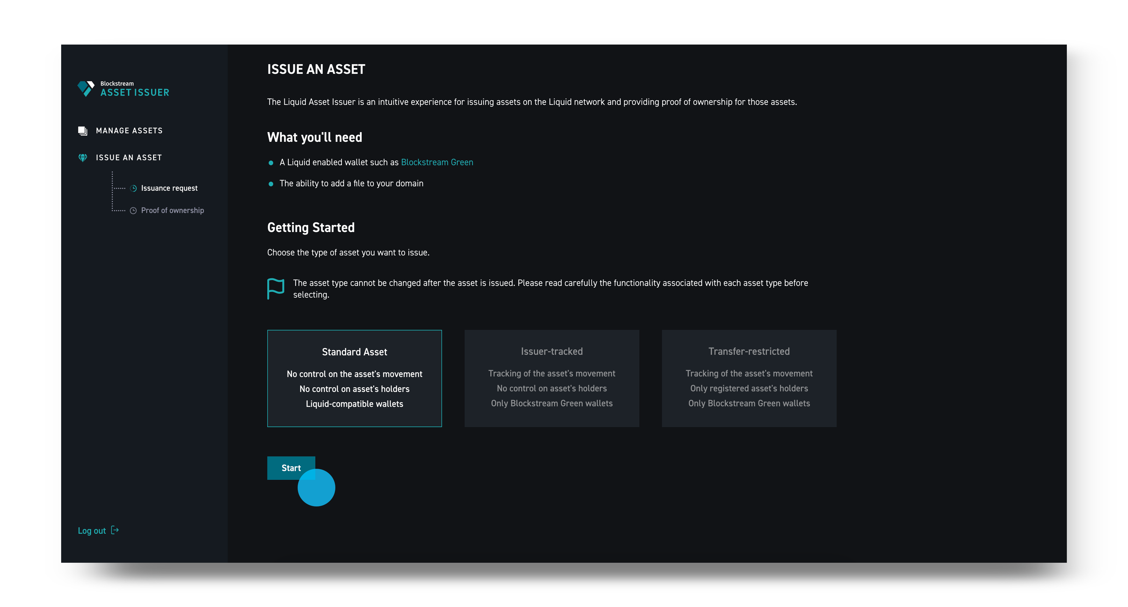 How do I issue a Liquid asset with the Blockstream Asset Issuer