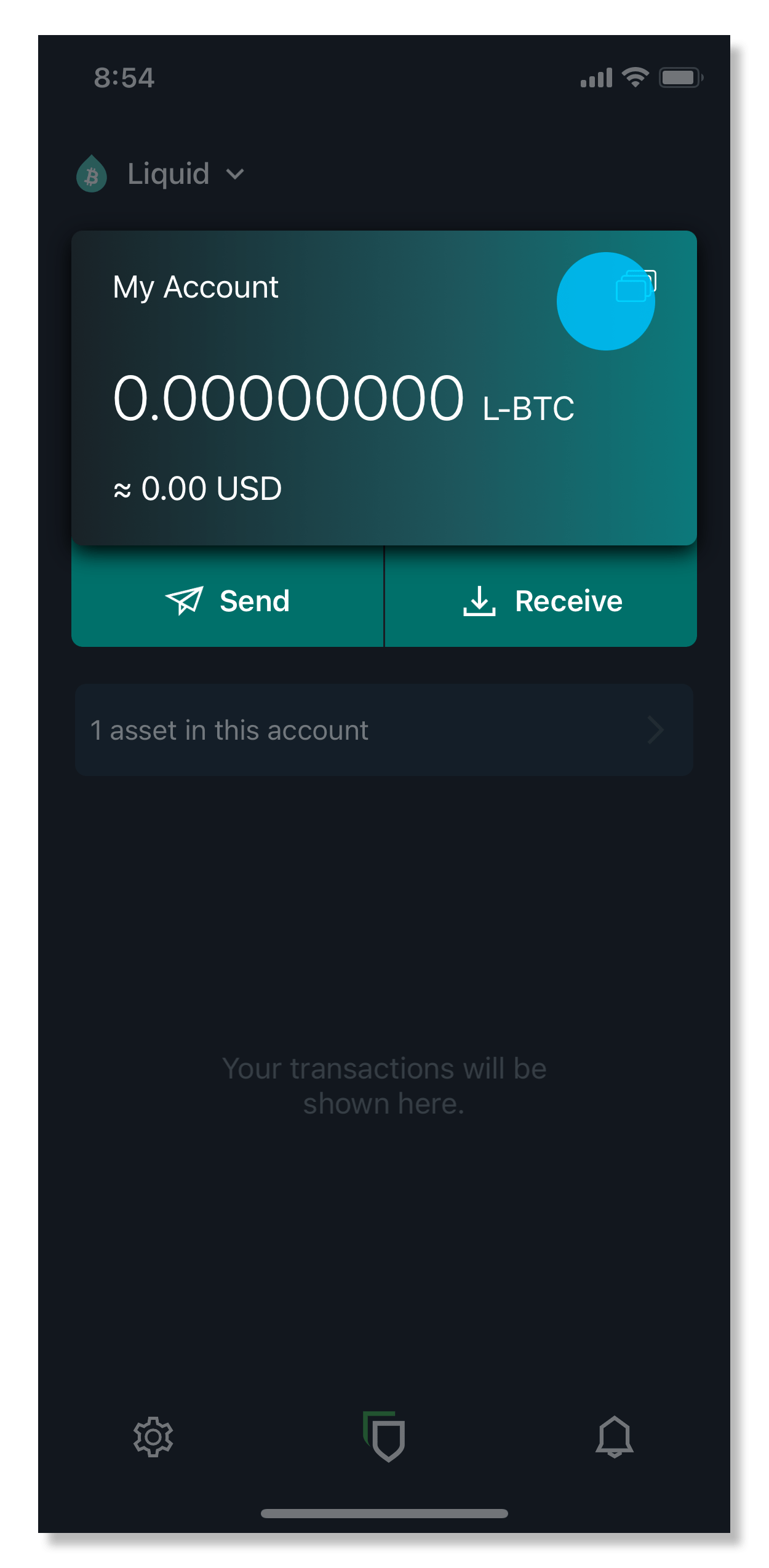 How do I set up an AMP account in an existing Liquid wallet