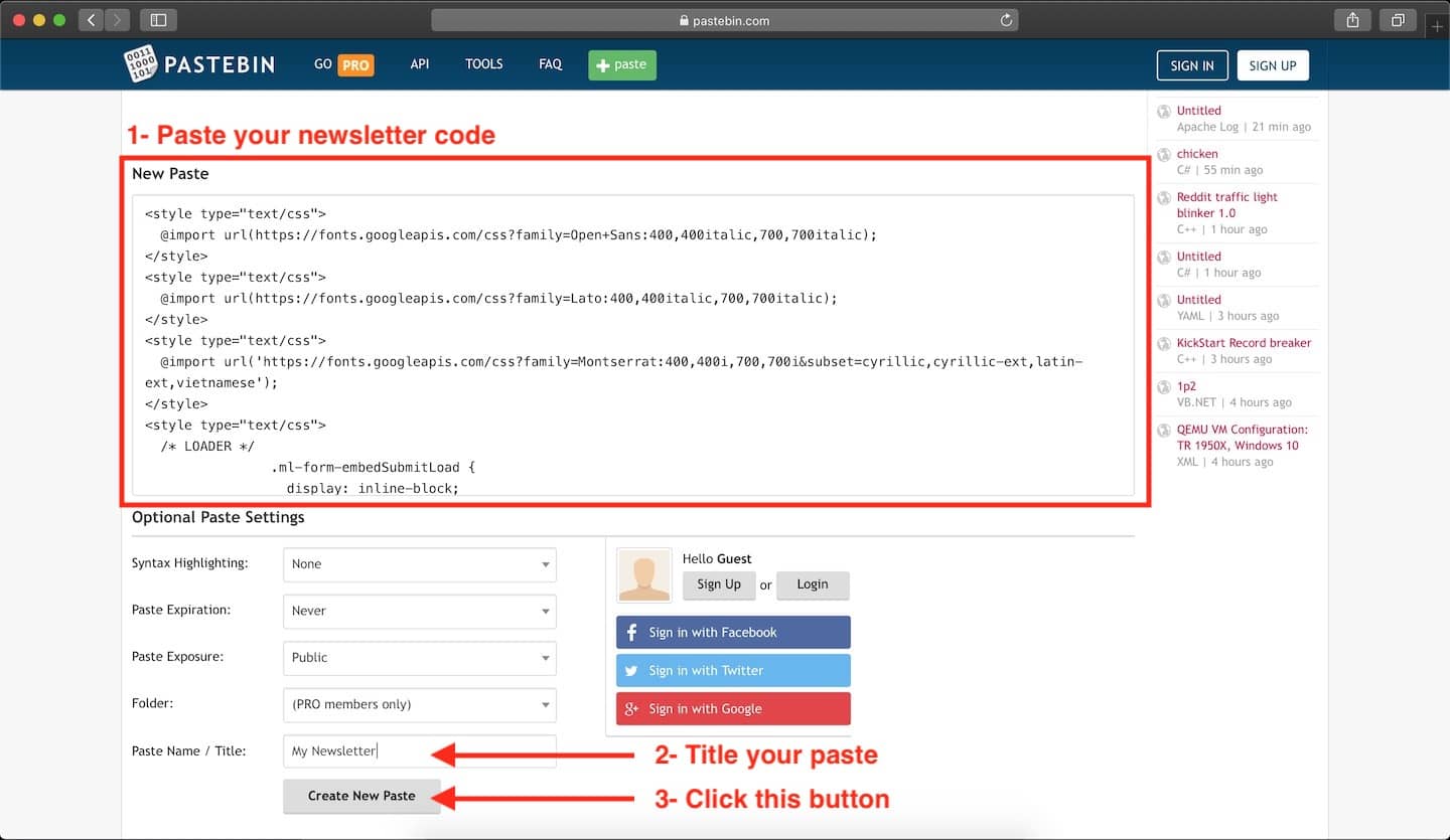 Using Pastebin Bluchic Help