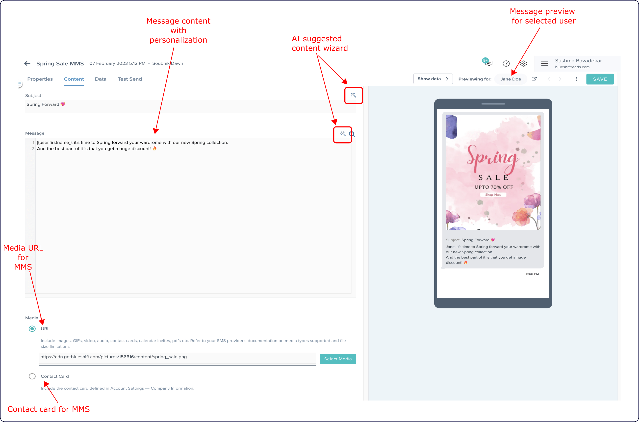 SMS message content Help Center
