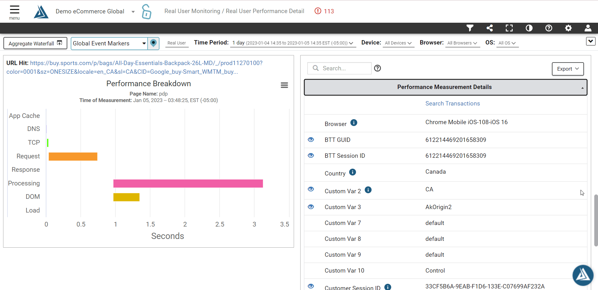 Where can I see Custom Variables? Blue Triangle Help Center