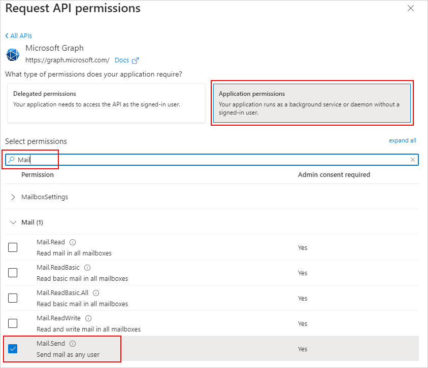 Registering Azure App with Mail Sending Permission Bold BI Docs