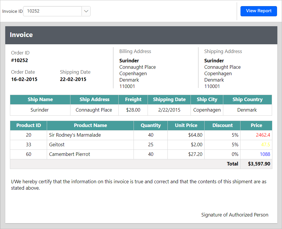 Simple steps to add custom code using web report designer