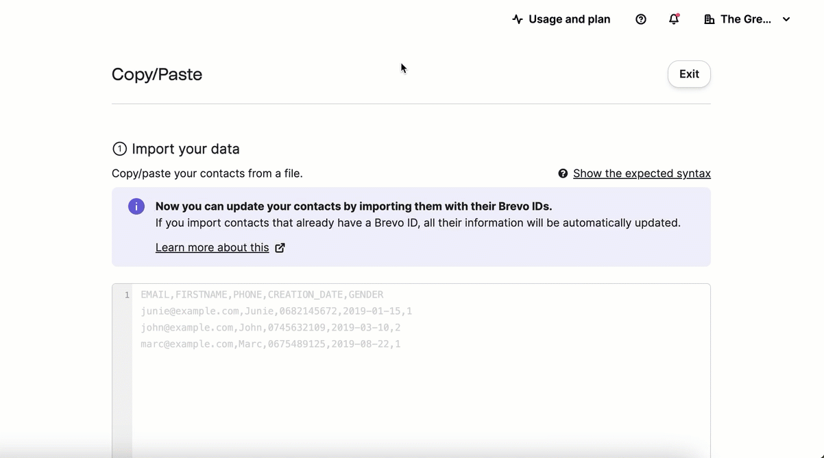 ¿Cómo puedo agregar mis contactos a Brevo? Inicio