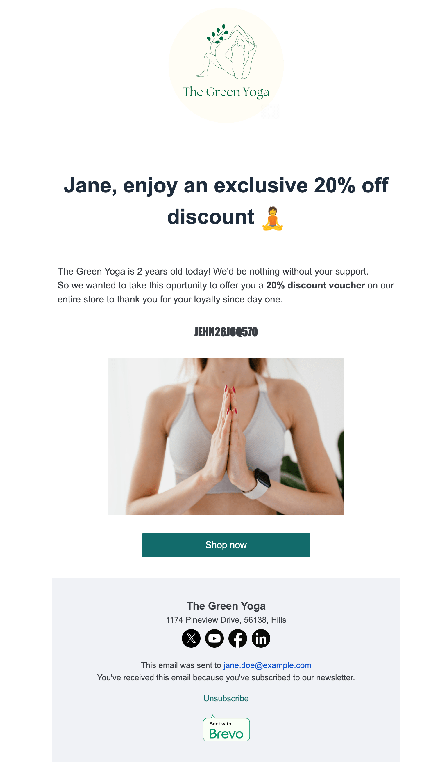 Create unique coupon code collections to include in your email