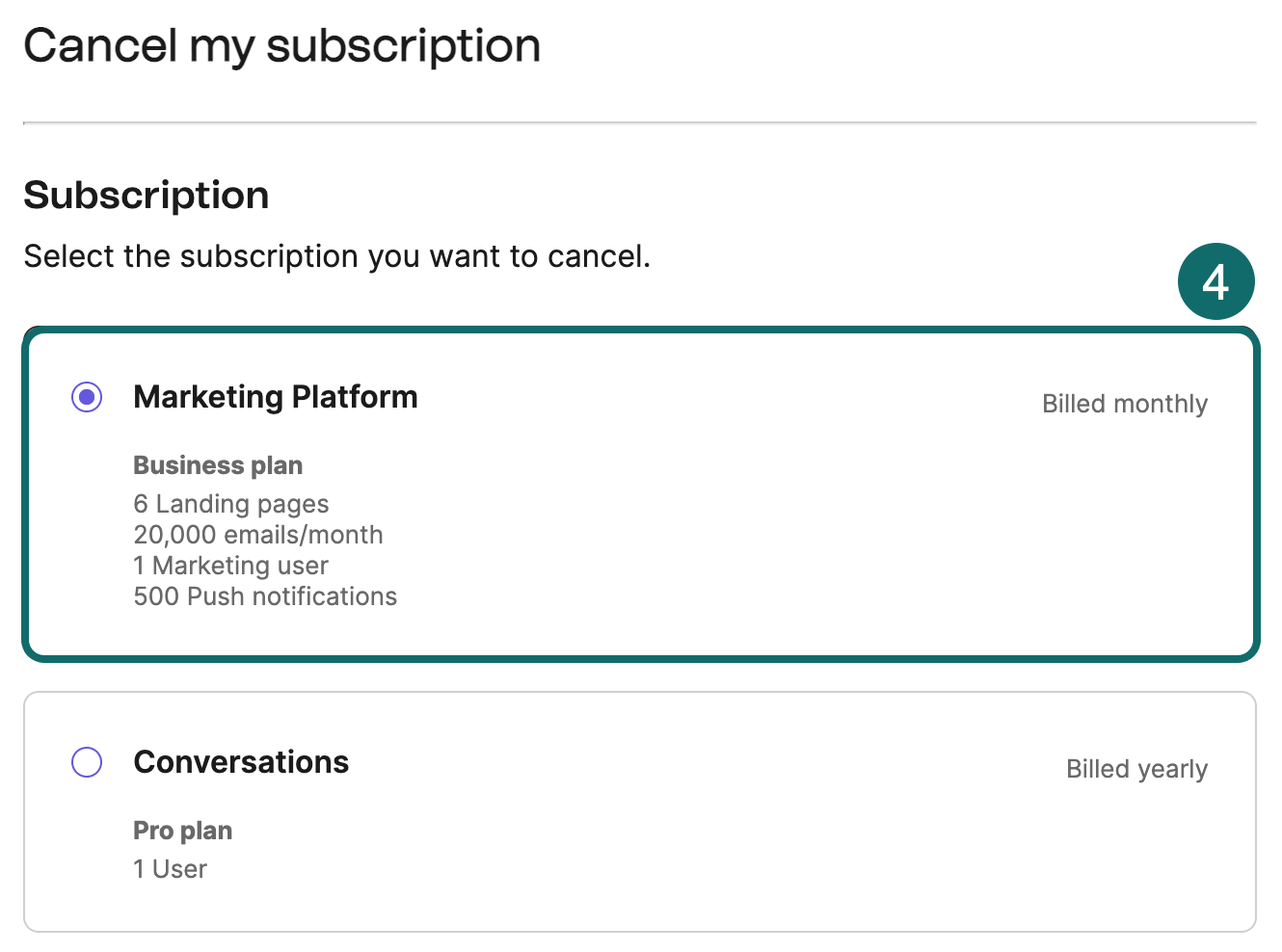 Cancel your subscription Home