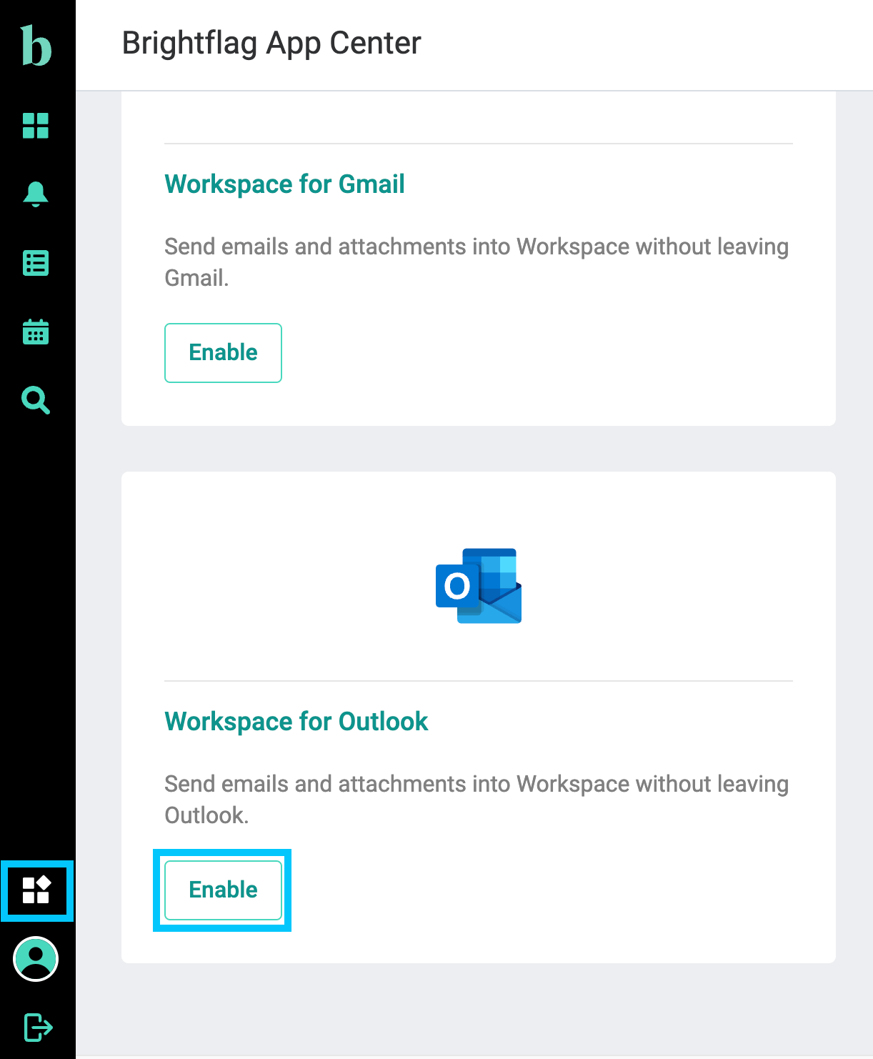 How do I configure the Outlook Sidebar for Workspace? Brightflag