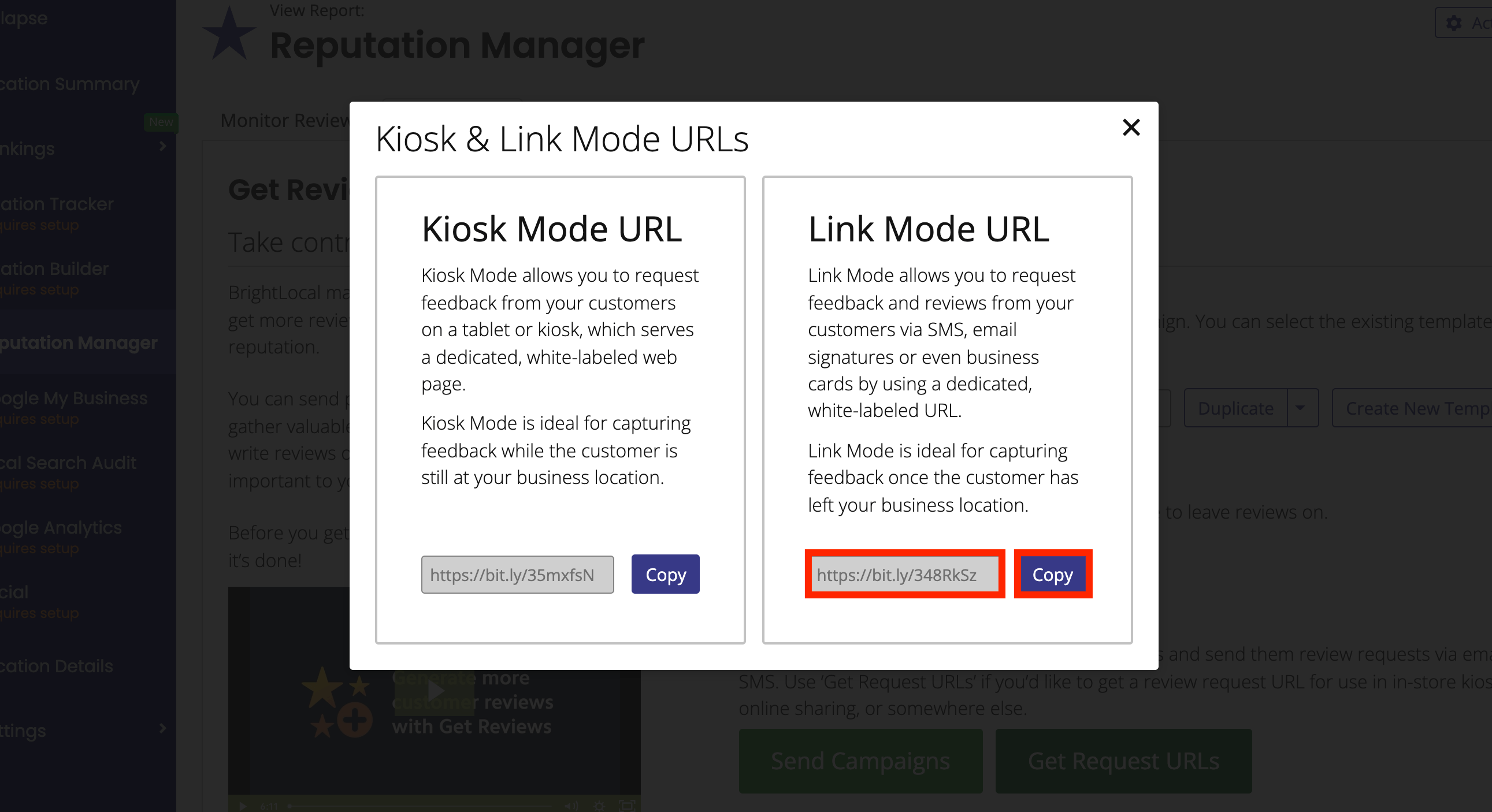How does Kiosk Mode work? BrightLocal Help Center