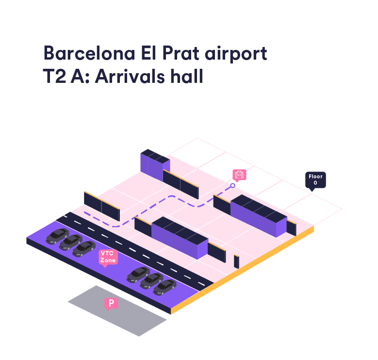 Meeting points in BarcelonaEl Prat Airport Cabify help