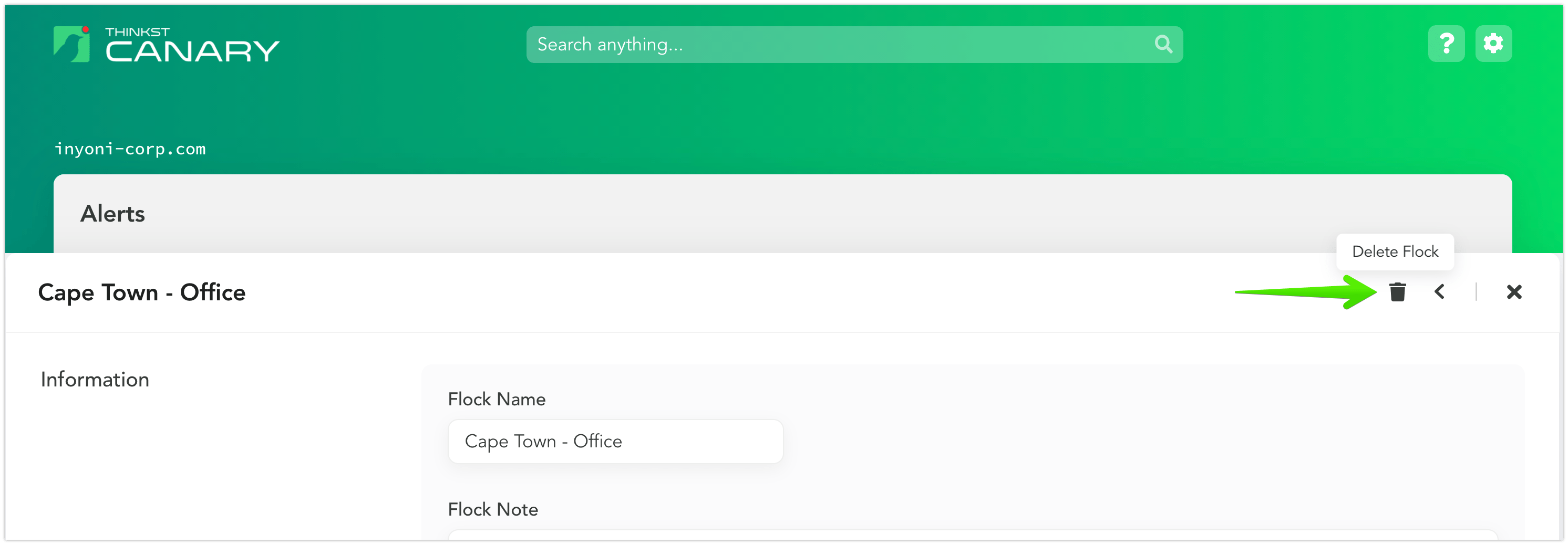 How do I delete a flock? Thinkst Canary