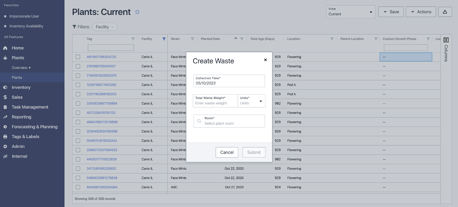 Create Plant Waste Canix Help Center