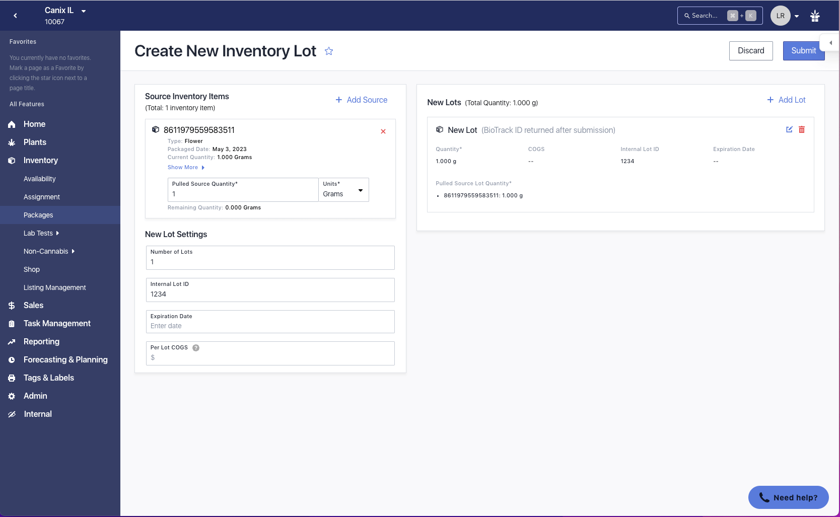 Create Inventory Lots Canix Help Center