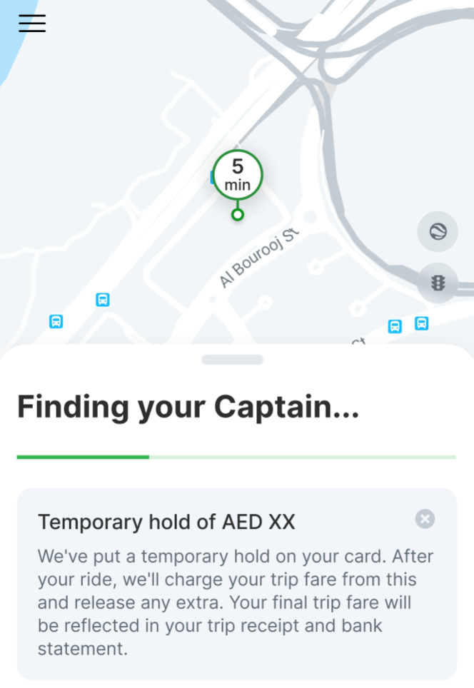 What is a temporary authorisation hold? Careem