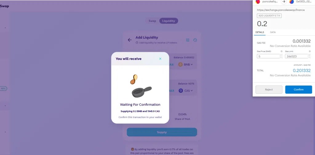 Add/Remove Liquidity on Pancakeswap