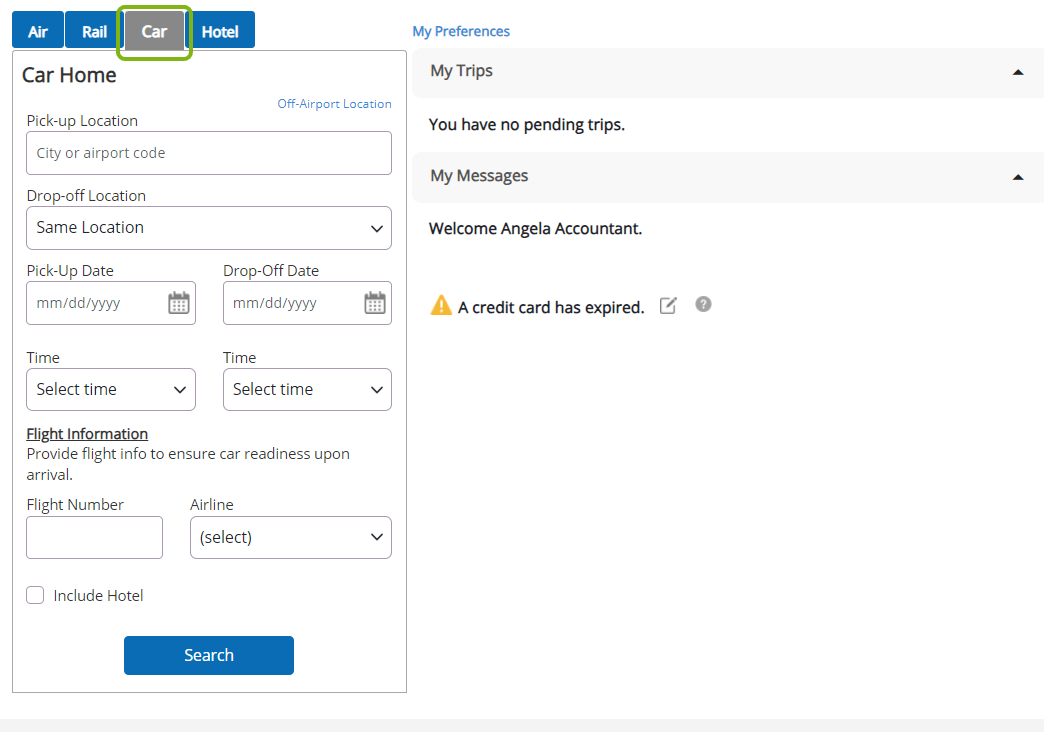 Rental Car Reservations Certify Travel Help Center