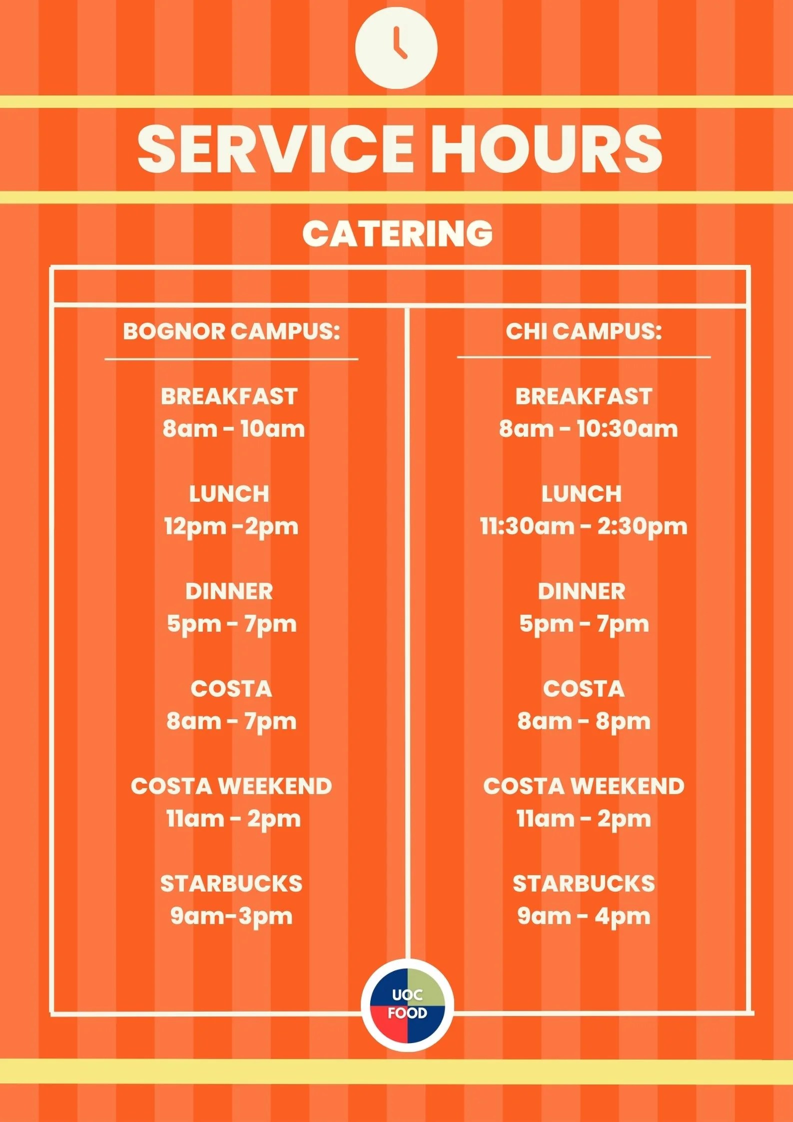 catering service hours.jpg Support and Information Zone