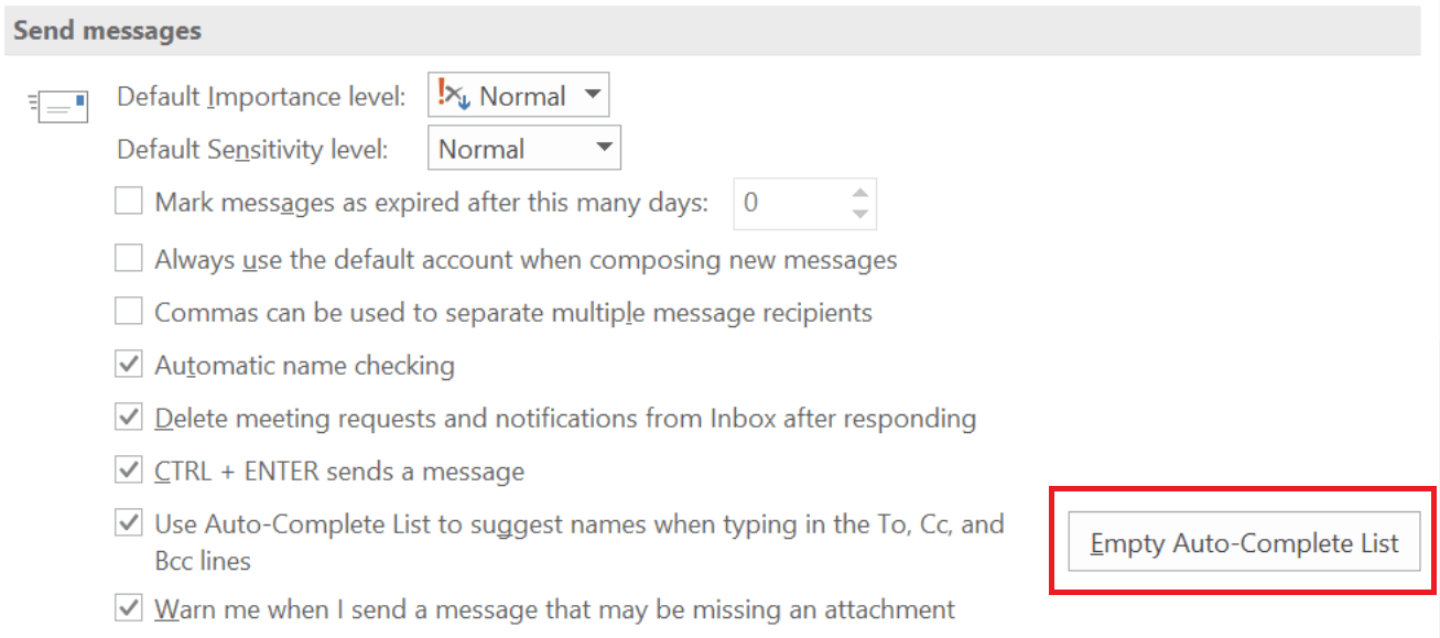 Turn off the in Outlook Support and Information Zone