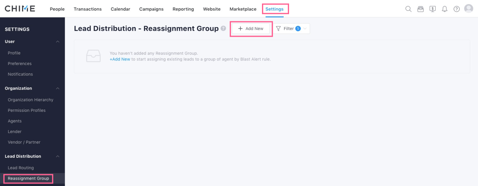 Reassignment Groups Chime Support (Chime Technologies, Inc)